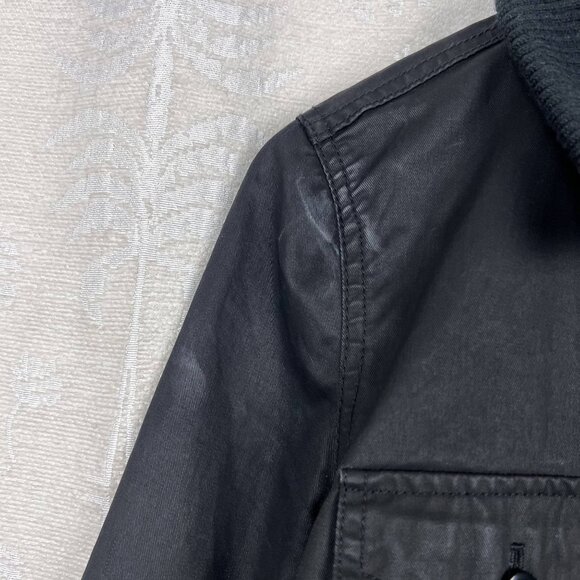 J. Crew Washed & Aged Utility Jacket waxed cotton black field coat outdoor M - Picture 5 of 10